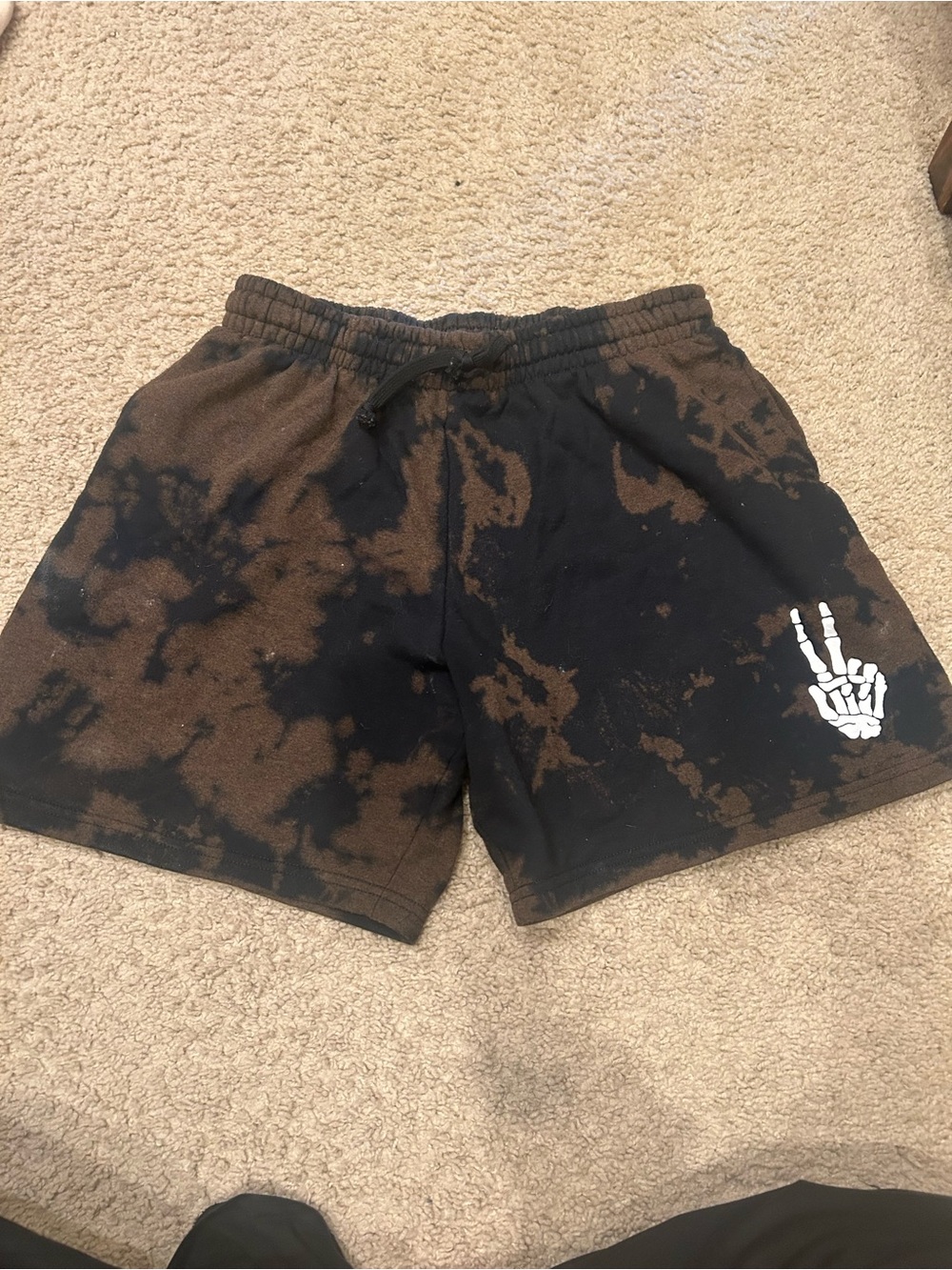 Artist Union Clothing Co. Men's Black & Brown Tie-Dye Athletic Shorts